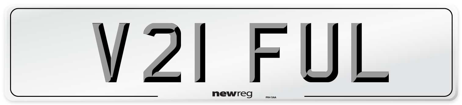 V21 FUL Number Plate from New Reg